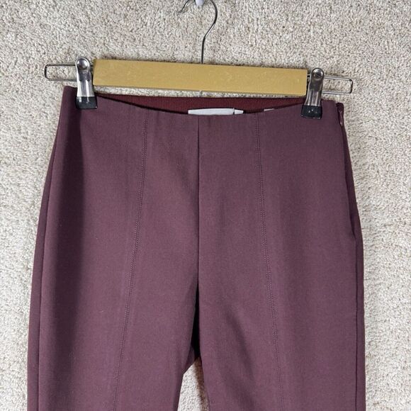Vince Ponte Legging Front Seam Stitch Womens XS Black Cherry Skinny Stretch Pant - Picture 3 of 10